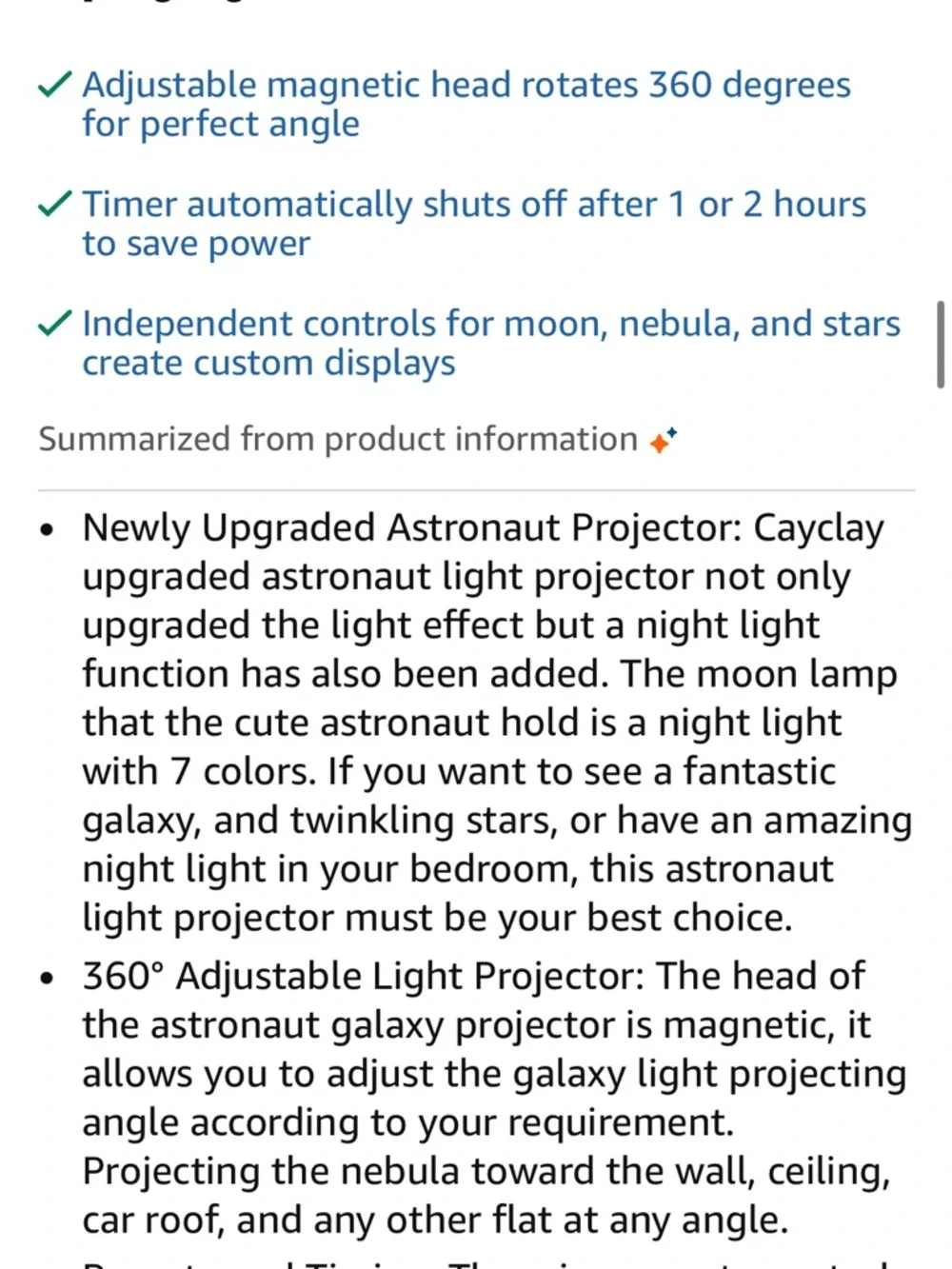 NEW Astronaut Star Galaxy Projector Lantern Night Light White remote & timer
